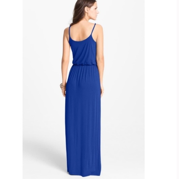 Lush Knit Maxi Dress Royal Blue Sz Small Beachy Vacation 90’s - Picture 3 of 12